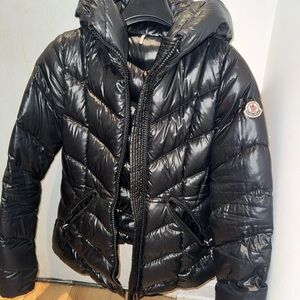 Moncler Shiny Black Quilted Puffer Jacket
